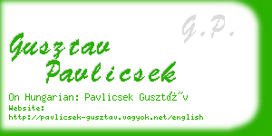 gusztav pavlicsek business card